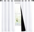 NICETOWN White 100% Blackout Lined Curtains, 2 Thick Layers Completely Blackout by NICETOWN