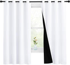 NICETOWN White 100% Blackout Lined Curtains, 2 Thick Layers Completely Blackout by NICETOWN
