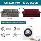 Turquoize 4 Piece Sofa Covers For 3 Cushion Couch Sofa Slipcover Soft Couch - Image 7