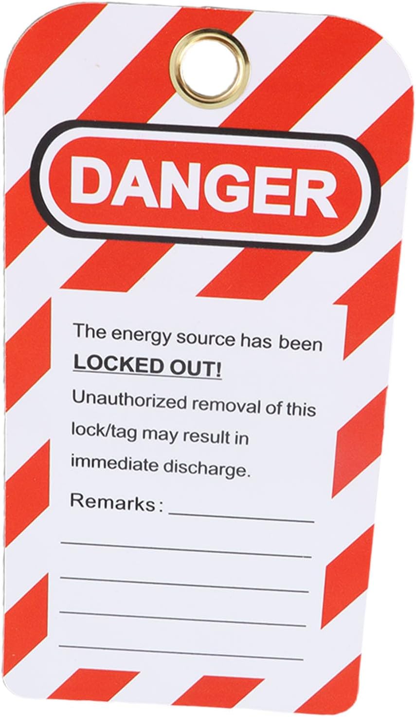 Fockety 30PCS Lockout Tag, Universal Lockout Tagout Kit, Reusable Available on Both Sides Tagout Tag Loto Tag with Metal Hanging for Lock Out Tag Out, Equipment Repair