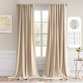 MIULEE Back Tab Beige Curtains 108 Inch Long 2 Panels Set by MIULEE