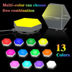 YXQUA Hexagonal Wall Light Modular Touch Sensitive Lights Creative Geometry Assembly LED Hexagon Lights Suitable for Iving Room,Bedrooms,DIY Lovers, Gifts (6 Pack)