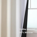 Estelar Textiler Beige and Greyish White Ombre Blackout Curtains 90 Inch Length - Image 5