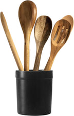 Fox Run Utensil Holder, White Stoneware 4.75 x 4.75 x 5.5 inches