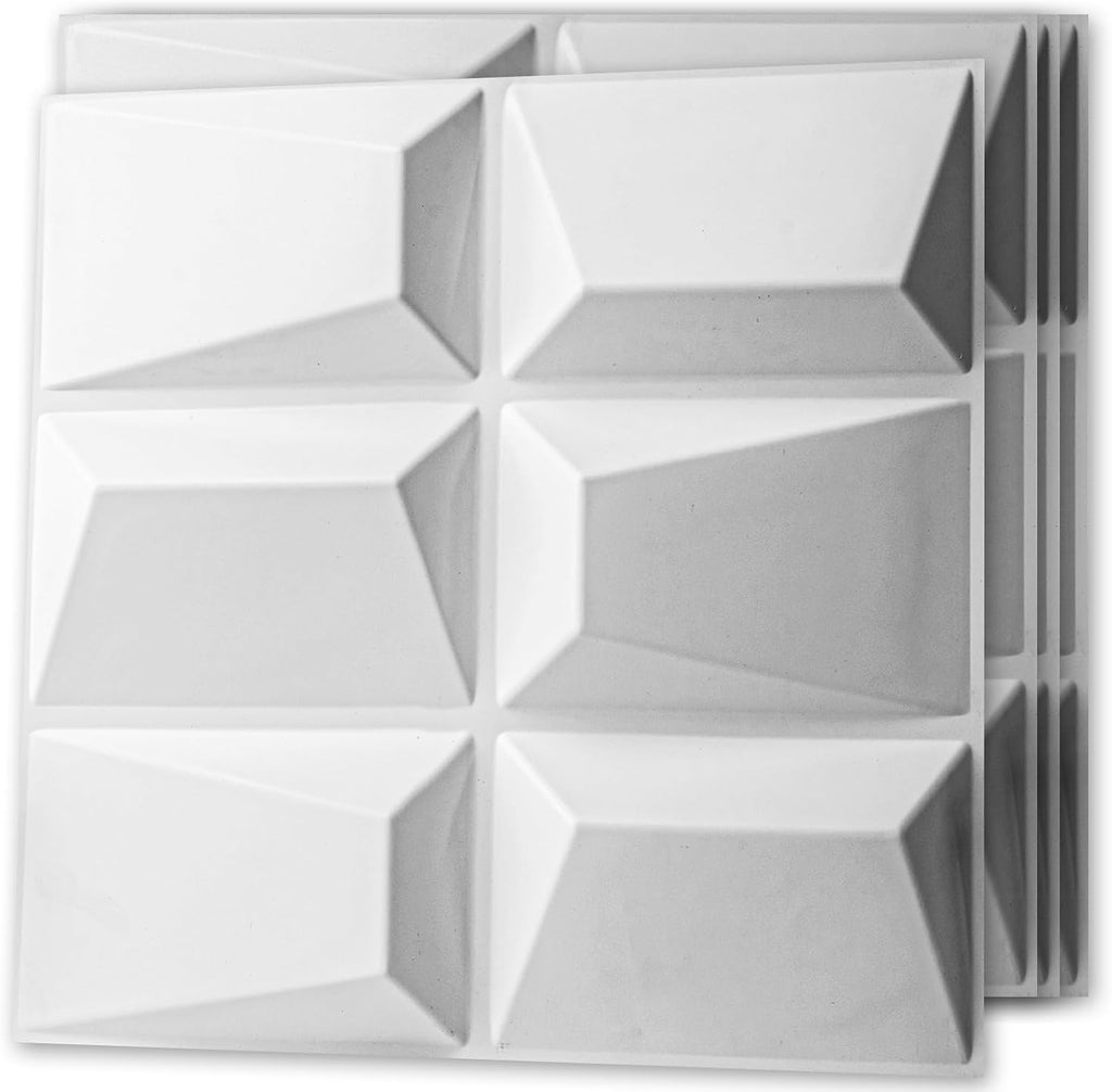Art3d 20 Pack Decorative 3D Wall Panels for Interior Wall Decor Living Room, 11.8"x11.8" Black Wall Art PVC Panels for Bedroom TV Background Gaming Room Decor