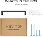 Ravinte Matte Black Kitchen Square Cabinet Handles 7-1/2 Inch 20 Pack