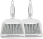 Dust pan Mini Dustpan and Brush Set, Small Broom, Hand Broom, Gray, 2-Pack