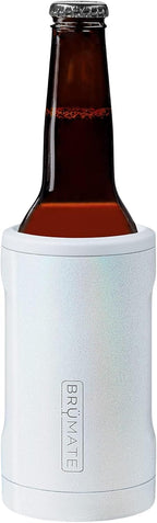 BrüMate Hopsulator Bott'l Insulated Bottle Cooler for Standard 12oz Glass Bottles | Glass Bottle Insulated Stainless Steel Drink Holder for Beer and Soda (Glitter Rose Gold)
