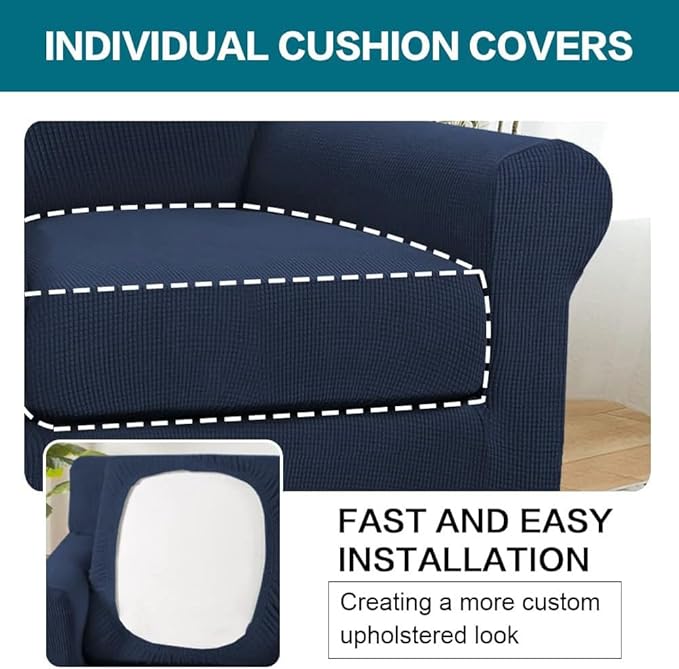 Turquoize 2 Piece Chair Covers Chair Slipcovers - Image 5