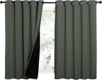 NICETOWN Dark Mallard 100% Blackout Lined Curtains, 2 Thick Layers Completely by NICETOWN