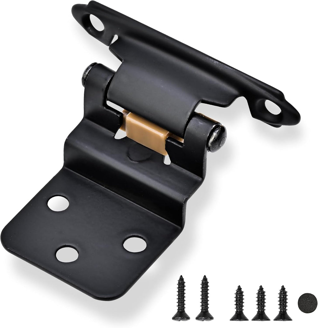 50 Pack 25 Pairs 1/2" Overlay Cabinet Door Hinges - Oil Rubbed Bronze Self Closing Hinges