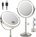 8" Lighted Makeup Mirror with Light,30X Magnifying Height Adjustable Mirror