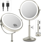 8" Lighted Makeup Mirror with Light,30X Magnifying Height Adjustable Mirror