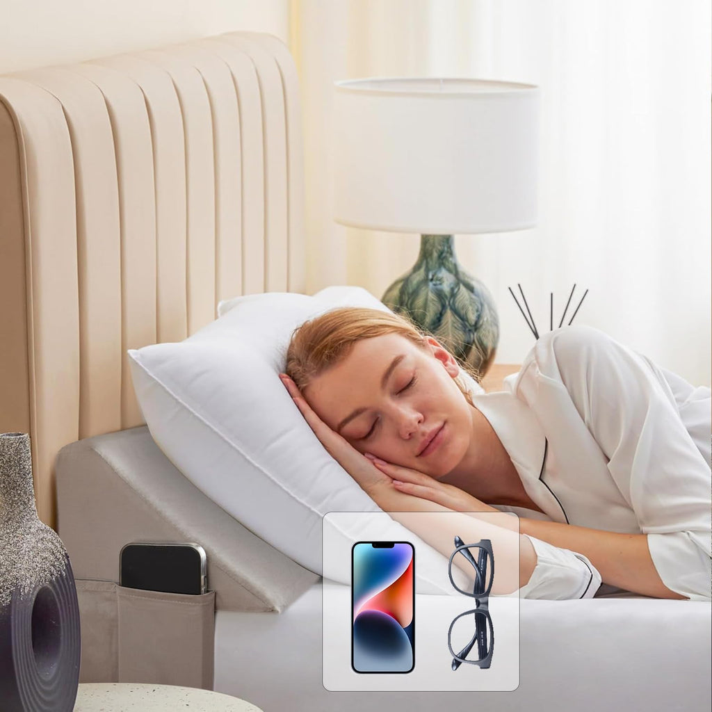 King Bed Wedge Pillow for Headboard, Fill The Gap (0-7")