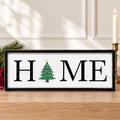 Christmas Tabletop Decor, Interchangeable HOME Sign Farmhouse Holiday Decor
