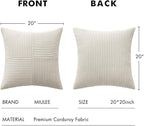 MIULEE Beige Decorative Throw Pillow Covers 20x20 Inch - Image 6