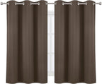 LEMOMO Chocolate Brown Blackout Curtains 38 x 54 Inch Length/Set of 2 Curtain - Image 2