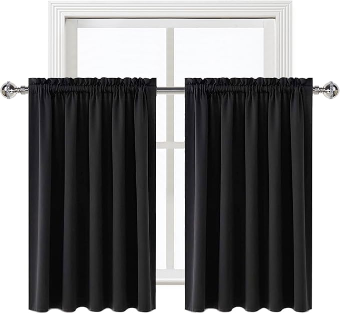 DWCN Short Black Blackout Curtains - Image 8
