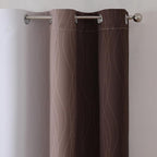 Estelar Textiler Brown and Greyish White Ombre Blackout Curtains - Image 4