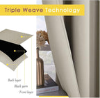 NICETOWN Blackout Curtains for Bedroom, 34 W by 80 L, Thermal Insulated - Image 4