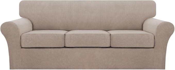 Turquoize 4 Piece Sofa Covers for 3 Cushion Couch Sofa Slipcover Soft Couch by Turquoize