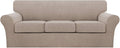 Turquoize 4 Piece Sofa Covers for 3 Cushion Couch Sofa Slipcover Soft Couch by Turquoize