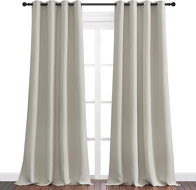 NICETOWN Natural Room Darkening Curtains 102" Long - Image 2