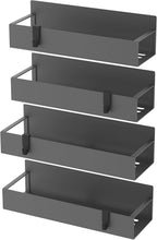 HuggieGems Metal Magnetic Spice Rack for Refrigerator Dark Gray, 4 Pack
