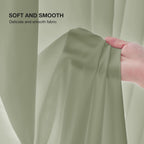 Anmao Non-See-Through Sage Green Privacy Semi Sheer Curtains for Living Room 84 Inch Length 2 Panels Set, Light Filtering that Let Light in Rod Pocket Window Drapes for Bedroom, 52W x 84L, Sage