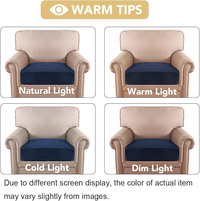 H.VERSAILTEX Velvet Stretch Couch Cushion Cover Plush Cushion Slipcover - Image 6