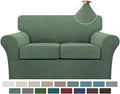 Turquoize 3 Piece Sofa Covers for 2 Cushion Couch Sofa Slipcover Soft Couch by Turquoize
