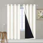 Yakamok 100% Blackout Curtains for Bedroom, Thermal Insulated Double Layer by Yakamok