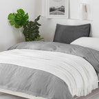 BOURINA Off White Throw Blanket 60x80 Inches Throw Textured Solid Soft Sofa - Image 4