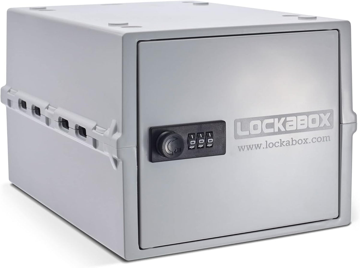Lockabox One™ 10L Lockable Storage Box and Lock Box with Code (Opal White)