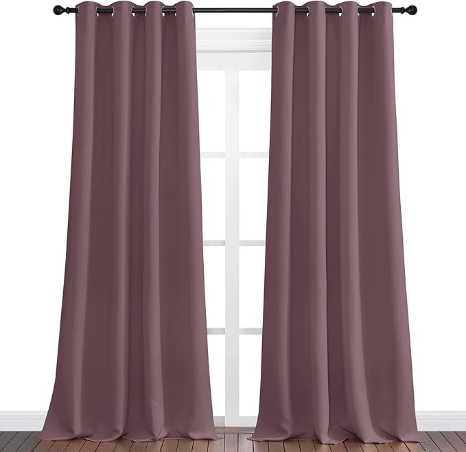 NICETOWN Dry Rose Blackout Curtains 120" Long - Image 2