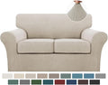 Turquoize 3 Piece Sofa Covers for 2 Cushion Couch Sofa Slipcover Soft Couch by Turquoize