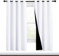 NICETOWN White Blackout Curtains 72 inches Long, Full Light Blocking Drapes by NICETOWN