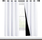 NICETOWN White Blackout Curtains 72 inches Long, Full Light Blocking Drapes by NICETOWN
