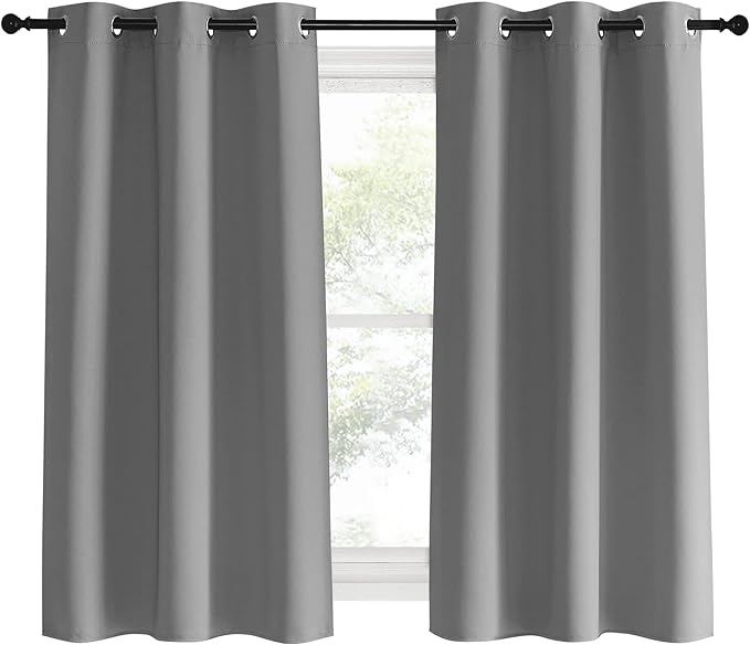 NICETOWN Silver Grey Blackout Curtain Panels - Image 2