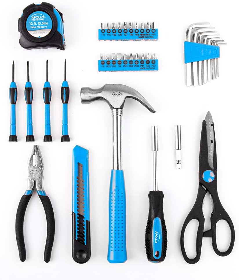Apollo Tools 39 Piece General Household Tool Set, Blue DT9706 BL