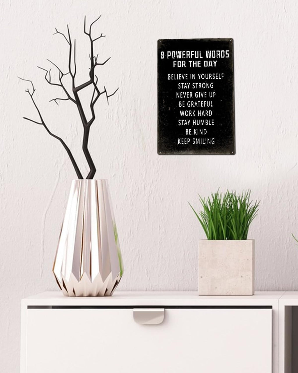 ALKB Motivational Wall Sign 8x12", 8 Powerful Words for the Day