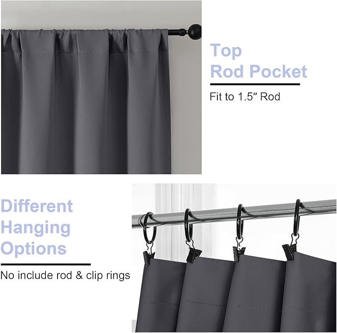 Simplebrand Ava Grey Blackout Curtains - Image 4