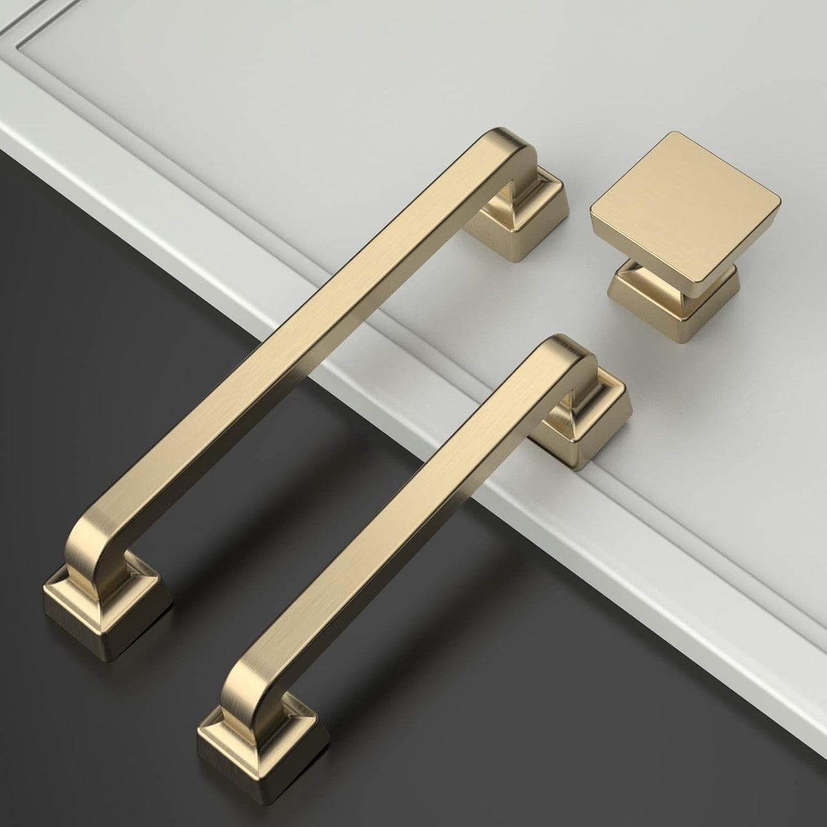 Amerdeco 10 Pack Brushed Gold Cabinet Knobs 1.2"