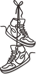 Zzbakress Large Sneaker Metal Wall Decor Black Creative Sports Room Decor