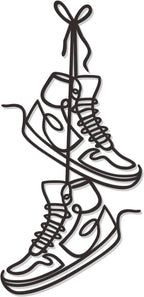 Zzbakress Large Sneaker Metal Wall Decor Black Creative Sports Room Decor