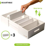 Expandable Bamboo Kitchen Cabinet Organizer for Food Container Lids Holder