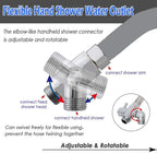 Brass Shower Arm Diverter Valve for Handheld Shower Head and Fixed Spray Head G1/2 3 Way Universal Bathroom System Component Replacement Part, Polished Chrome