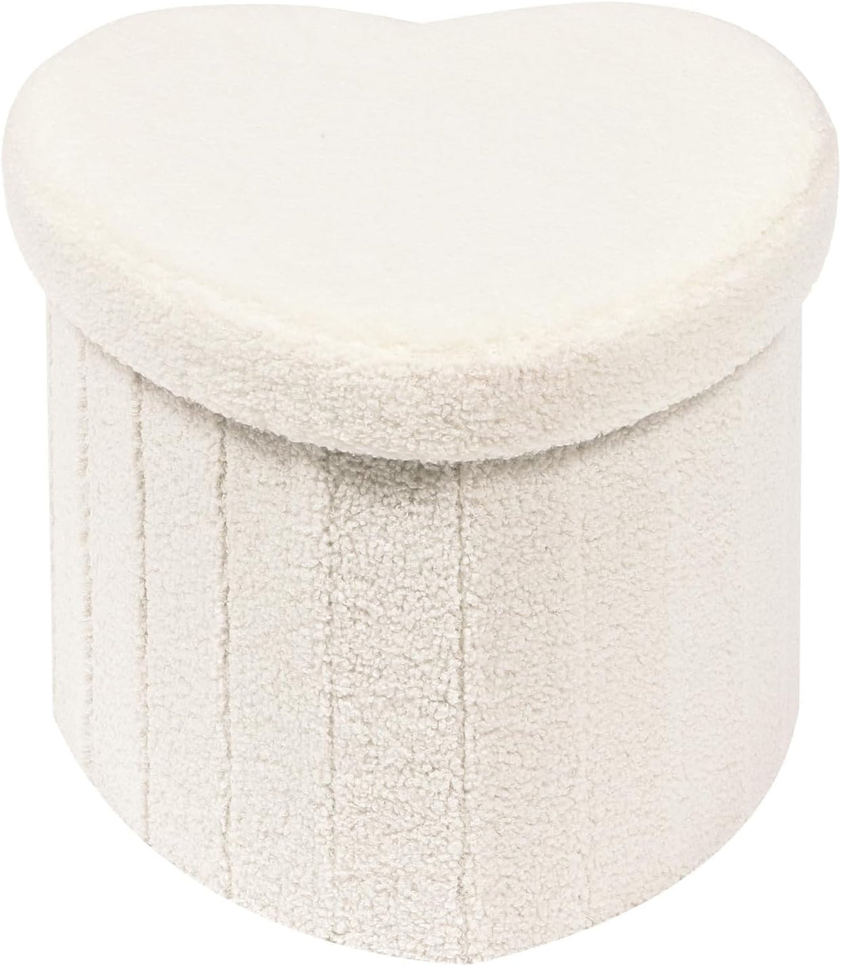 B FSOBEIIALEO Storage Ottoman Cube, 15" Flower Shaped Ottomans, Cream White