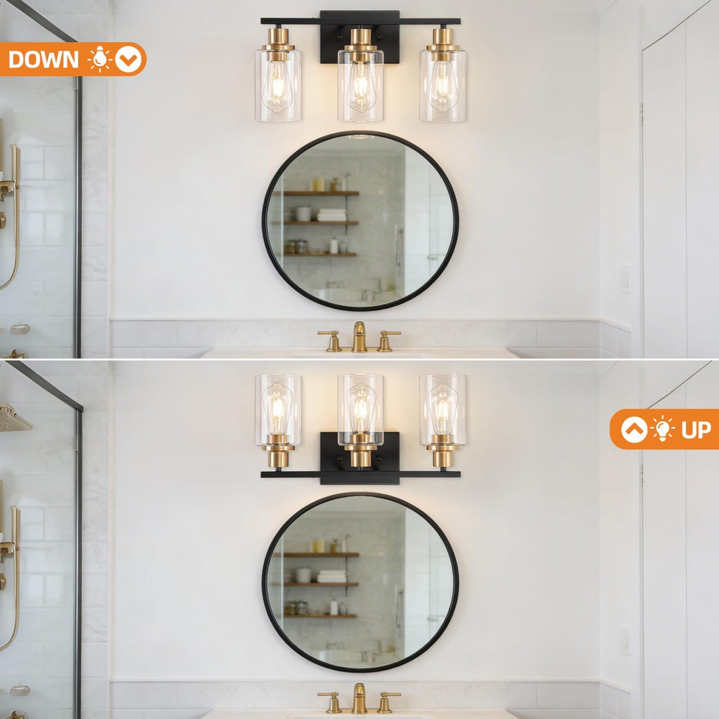 3 Light Bathroom Wall Light Fixture Vanity Wall Lights Over Mirror