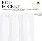 NICETOWN White Curtains, 50% Light Blocking Curtain Panels - Image 3